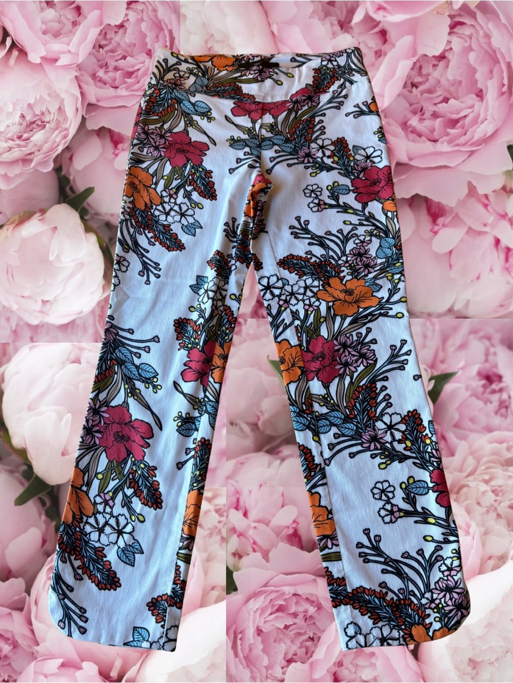 Maximalist Floral Pants Stretch Women’s Size 6